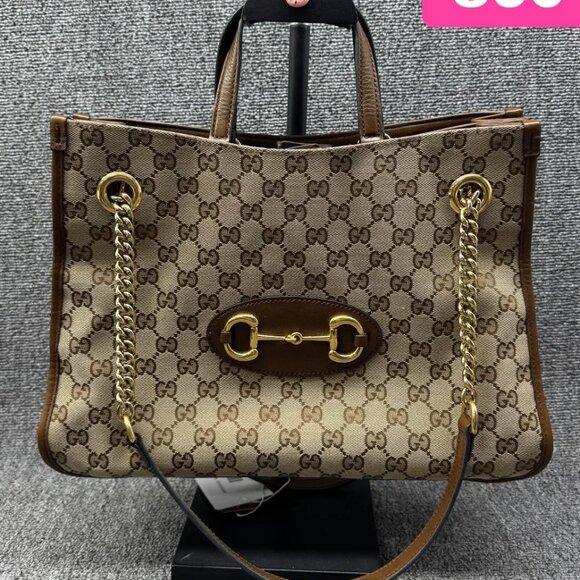 Gucci Horsebit Leather Tote Bag 850-081225 - Picture 1 of 16